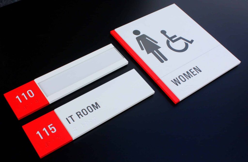 Novacryl PT Series red and gray sign