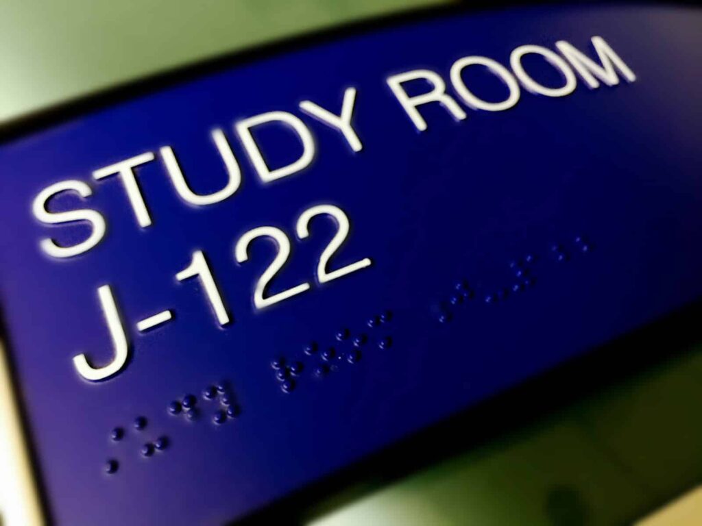 Study room sign