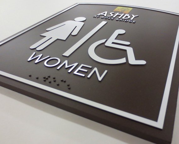 Novacryl PT Series Ashby women's room sign
