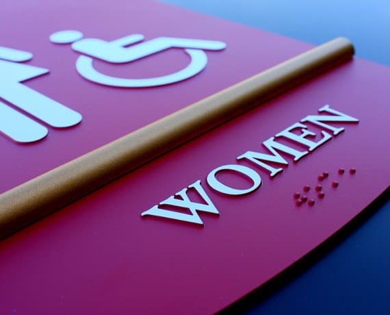 Novacryl PT Series women's room sign