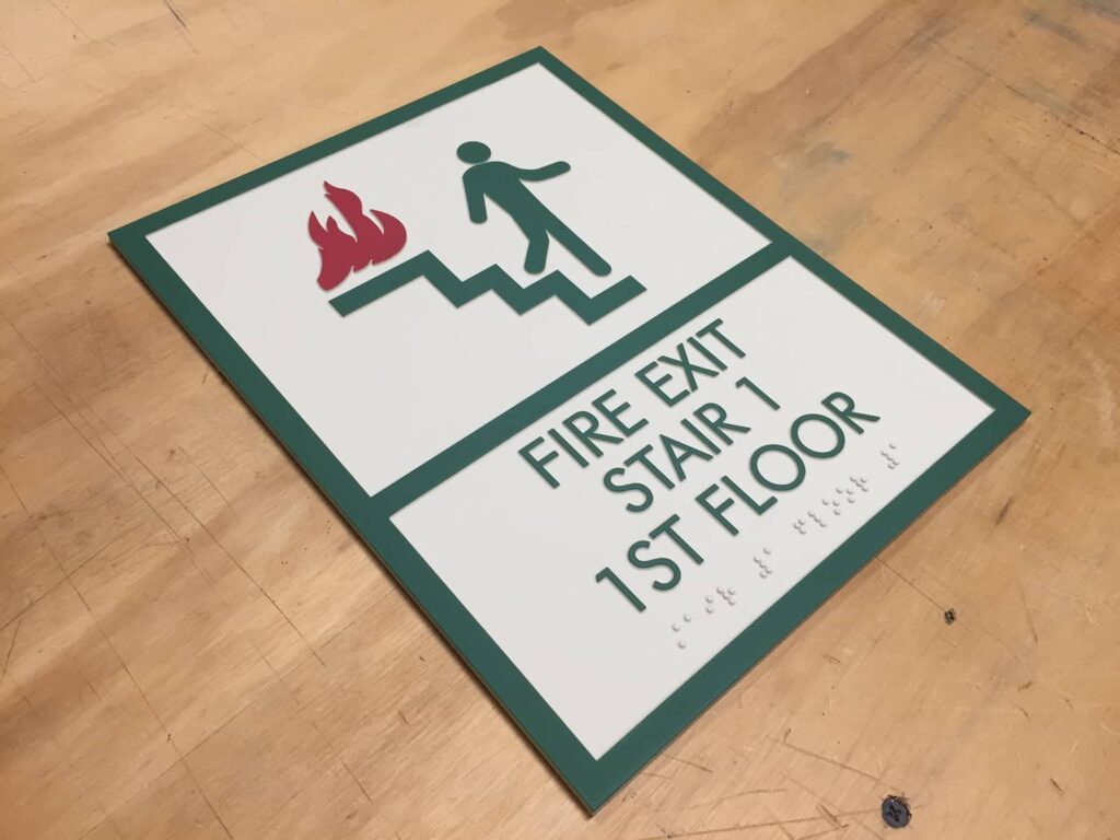 Novacryl PT 118 fire exit sign