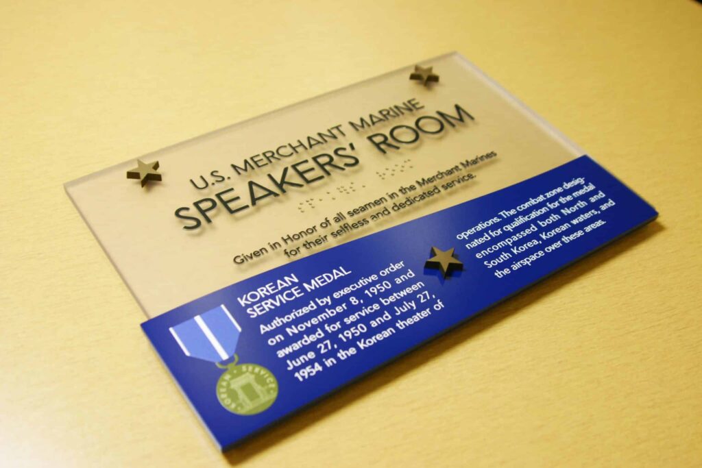 Novacryl Speakers' Room sign