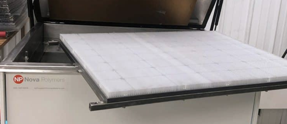 Washout brushes are used in photopolymer signage production for efficient cleaning and faster washout times.