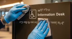 chemical-resistant ADA signage at the hospital