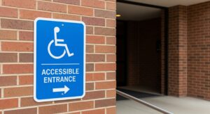 Image illustrating ADA sign compliance standards in public spaces.