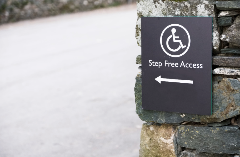 ADA compliant fonts on handicapped signage.