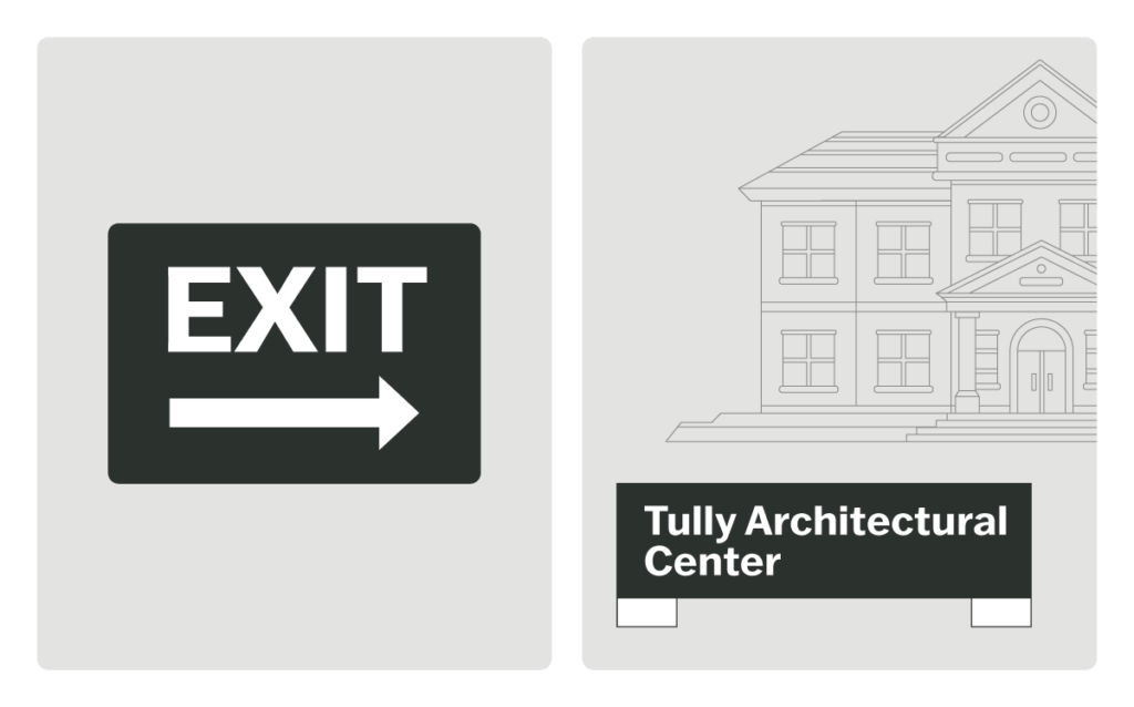 ADA signs required to meet visual standards - directional and informational